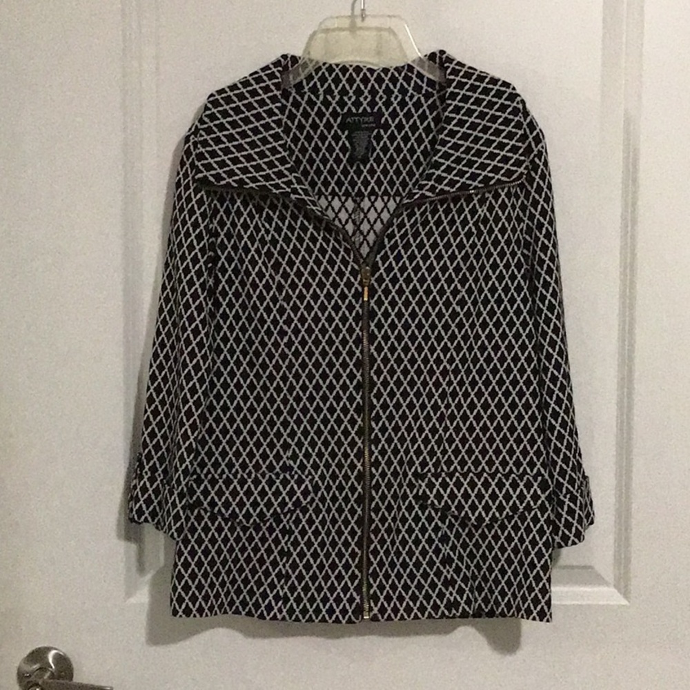 Attyre Monochrome Diamond Trench Coat Size M